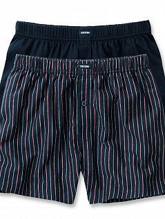 Комплект трусов из мягкого трикотажа (2шт) Ceceba FG002260/3XL-4XL Синий/Красная Полоска